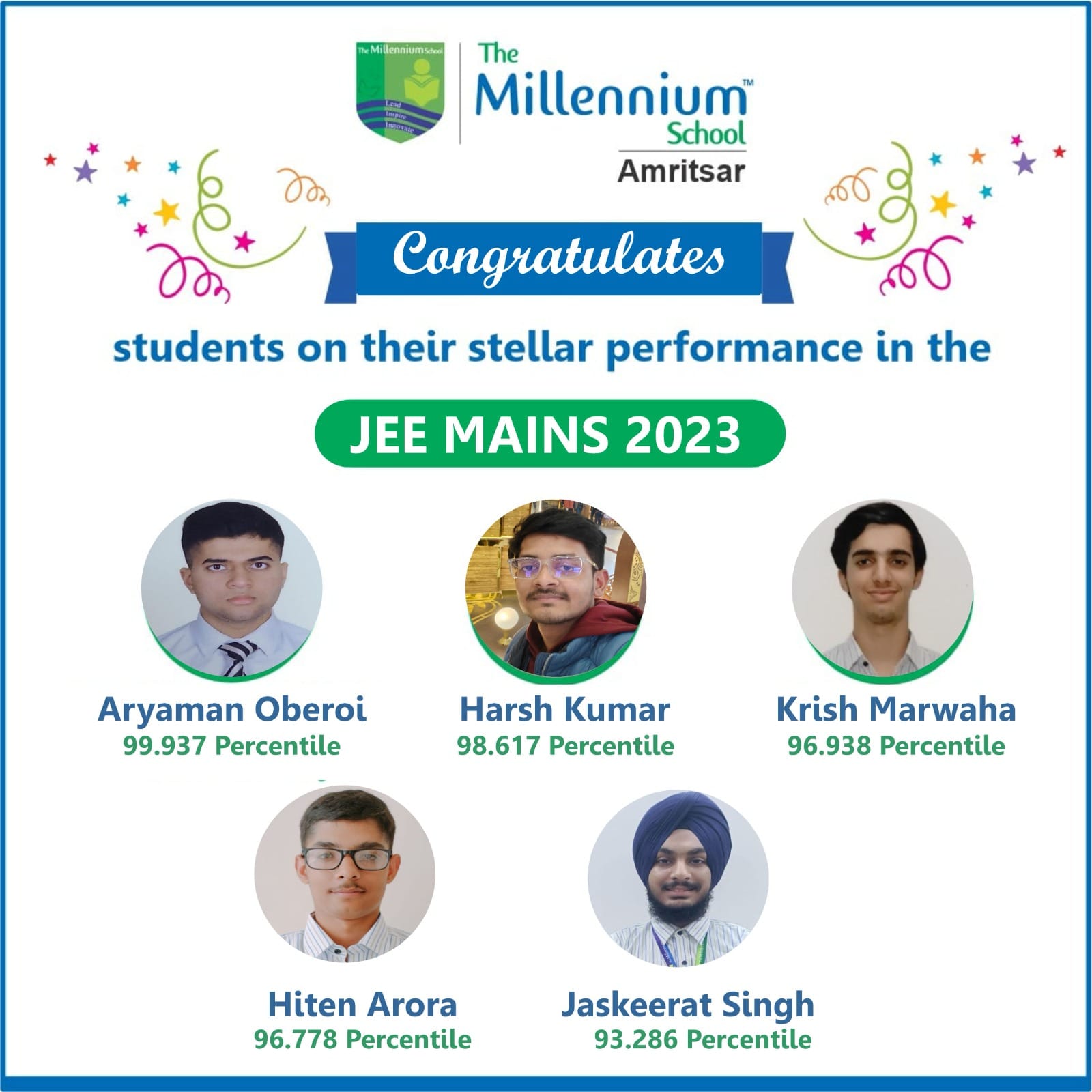 TMSA class 12 students shine at JEE Results 2024
