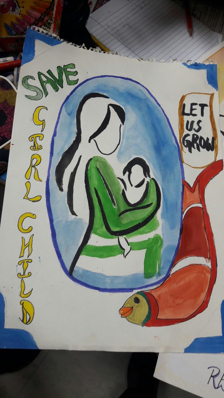 save girl child drawing​ - Brainly.in